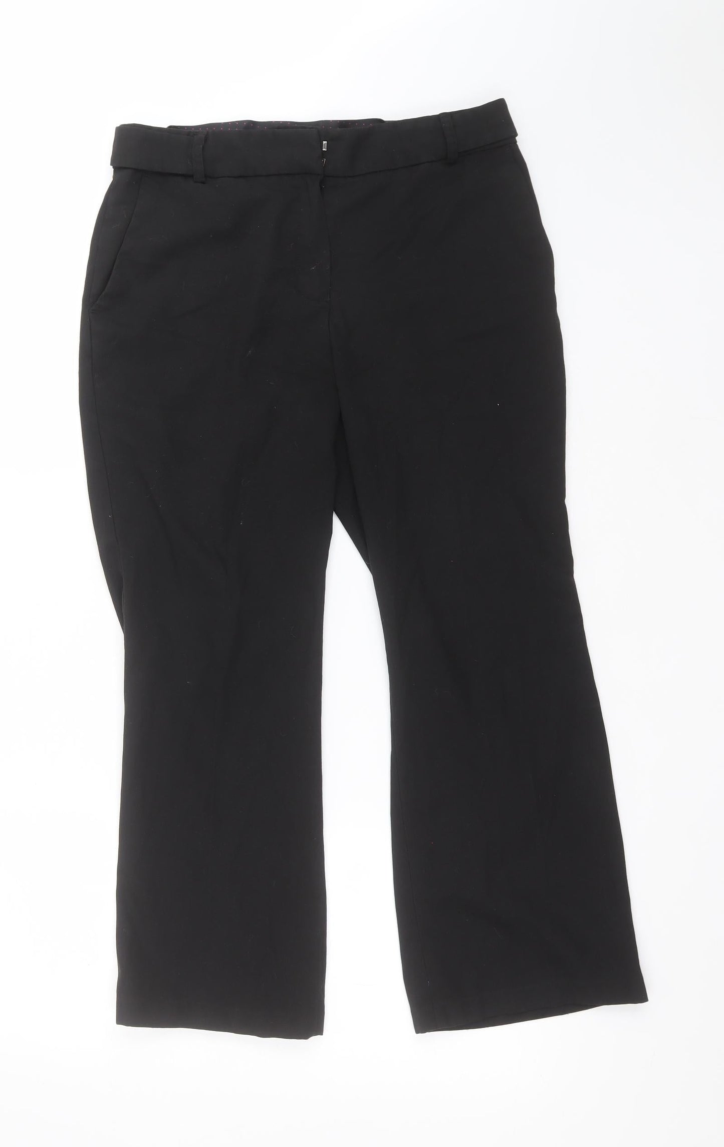 NEXT Womens Black  Polyester Carrot Trousers Size 12 L26 in Regular