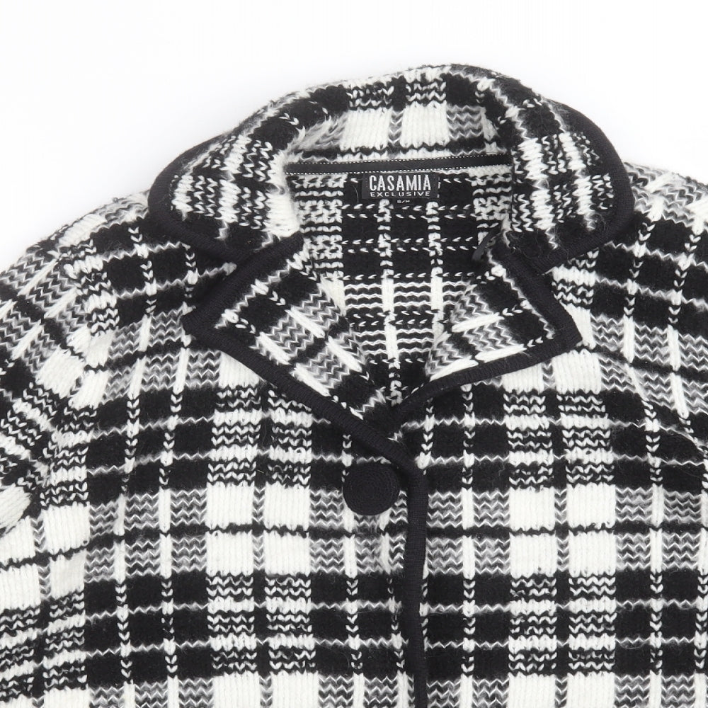 CASAMIA Womens Multicoloured Check Acrylic Jacket Suit Jacket Size M