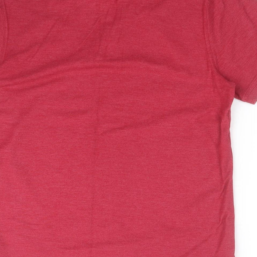 Easy Mens Red  Cotton  Polo Size L Collared