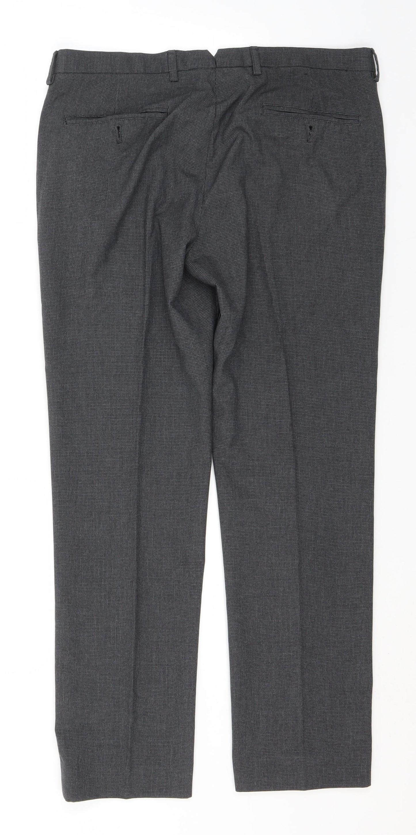 Cedar Wood State Mens Grey Houndstooth Polyester Trousers  Size 34 in L27 in Slim