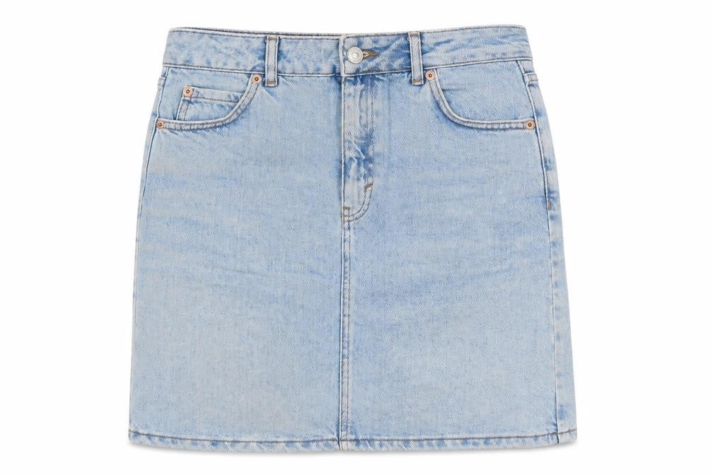 Topshop Womens Blue  Cotton Straight & Pencil Skirt Size 26 in