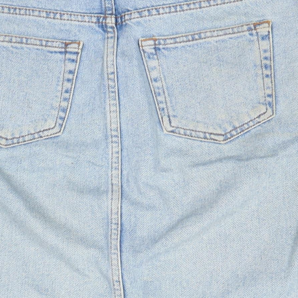 Topshop Womens Blue  Cotton Straight & Pencil Skirt Size 26 in