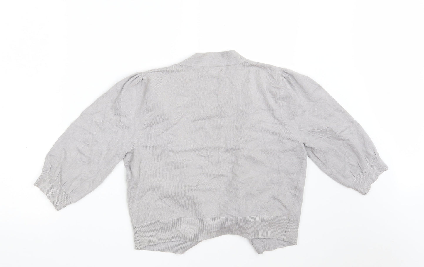 Et Vous Womens Grey V-Neck  Viscose Cardigan Jumper Size 14