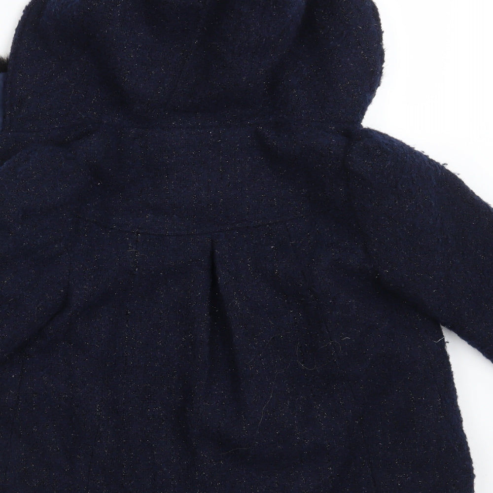 TU Girls Blue   Overcoat Coat Size 4-5 Years  Button