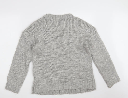 NEXT Womens Grey Round Neck  Acrylic Pullover Jumper Size S