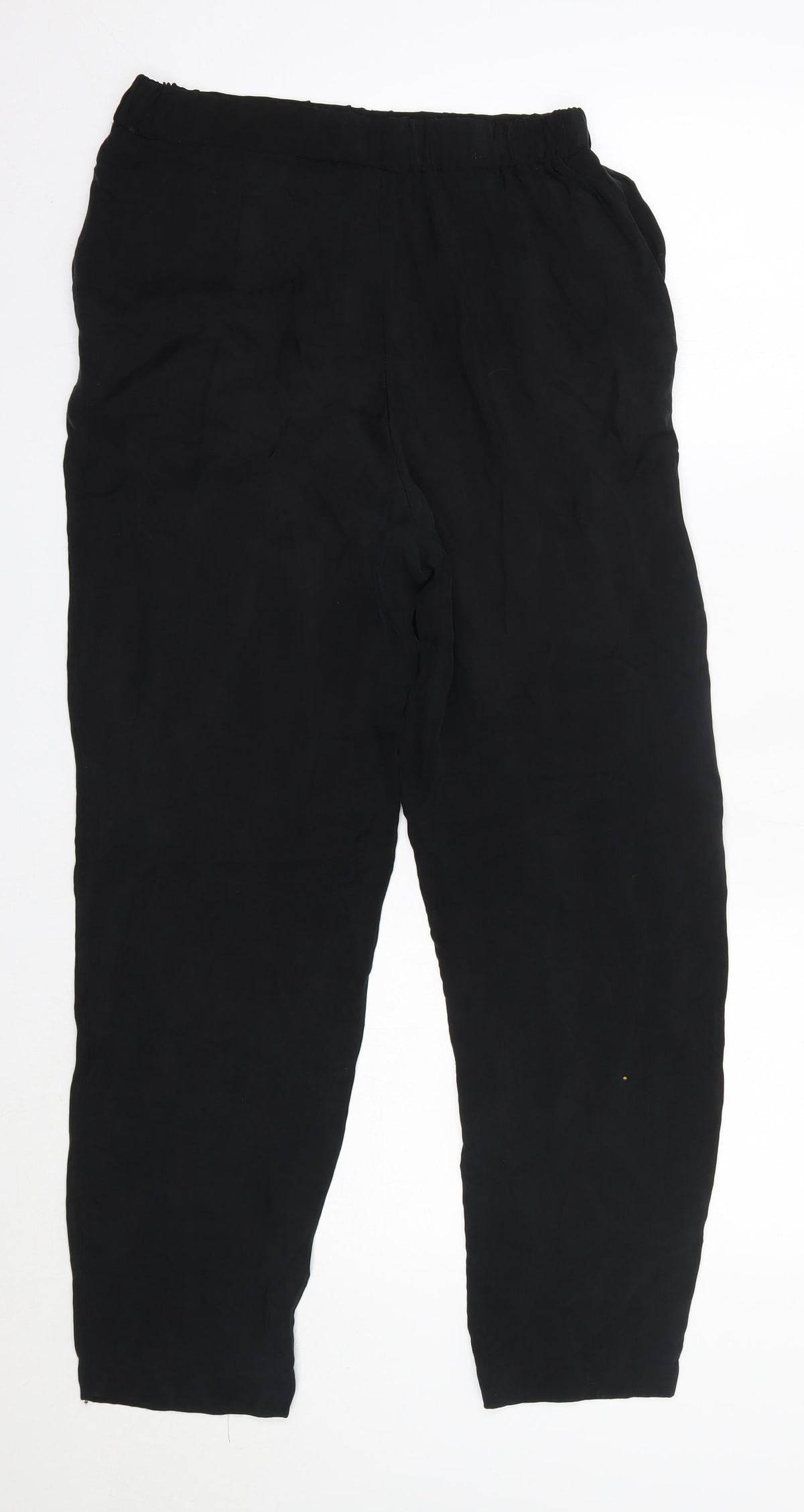 H&M Womens Black  Cupro Trousers  Size 4 L26 in Regular