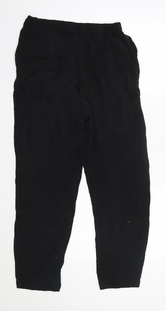 H&M Womens Black  Cupro Trousers  Size 4 L26 in Regular