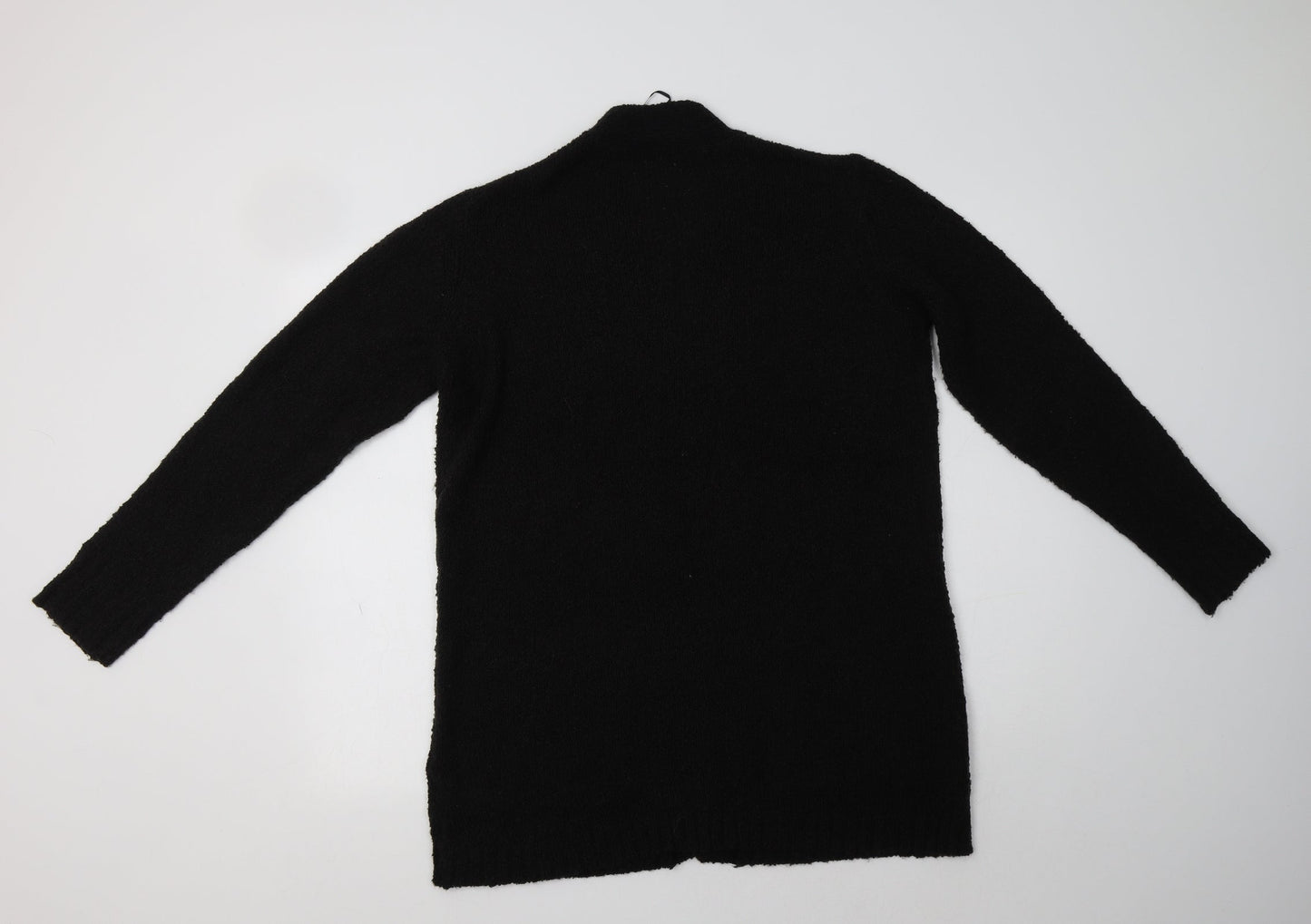 HEMA Womens Black V-Neck  Acrylic Cardigan Jumper Size M