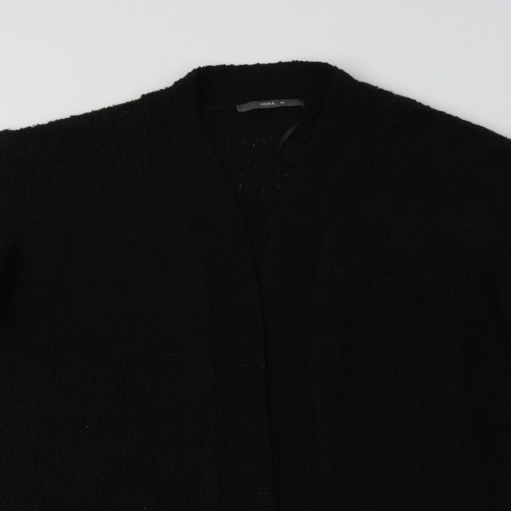 HEMA Womens Black V-Neck  Acrylic Cardigan Jumper Size M
