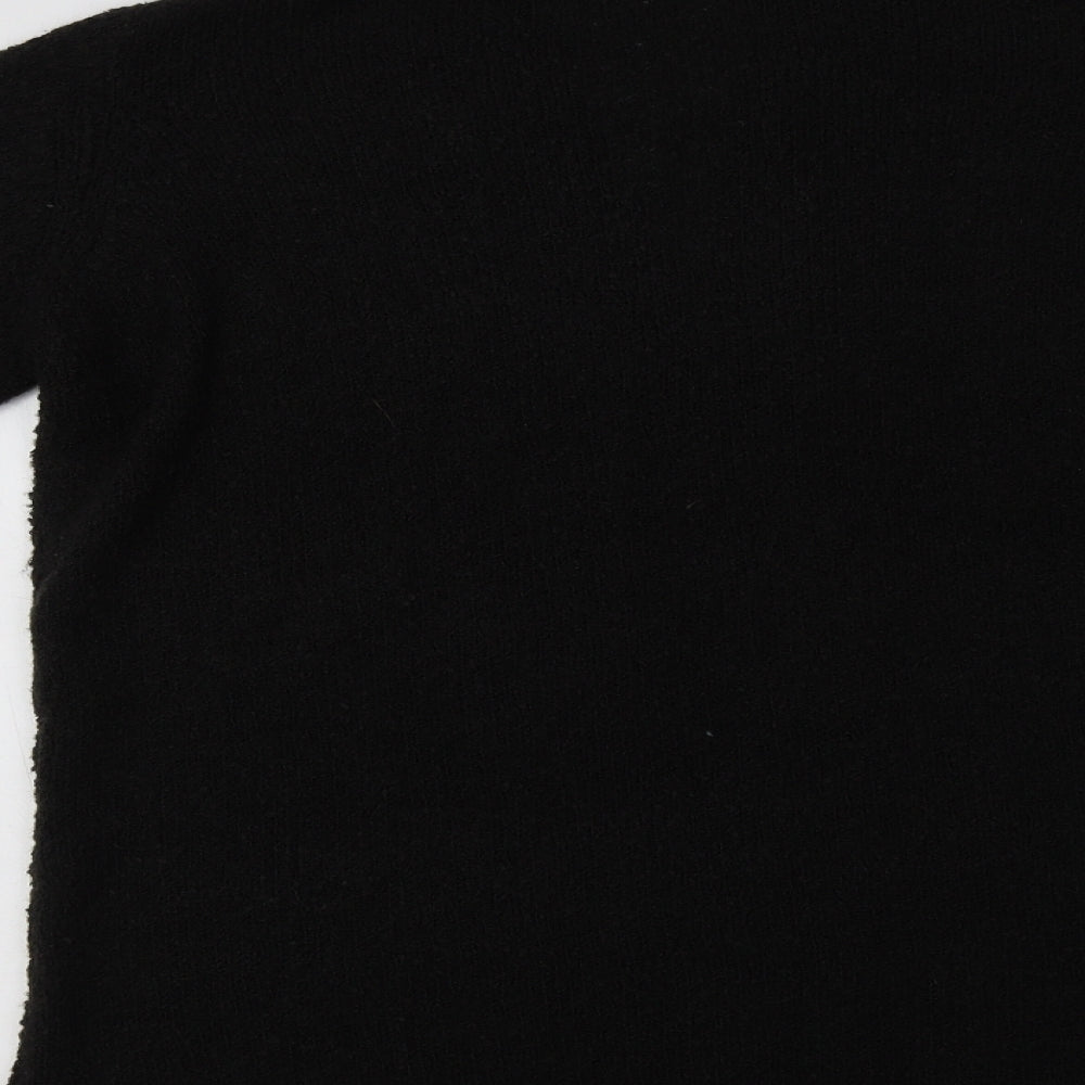 HEMA Womens Black V-Neck  Acrylic Cardigan Jumper Size M