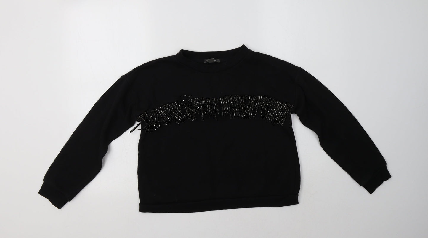 Primark Girls Black  Polyester Pullover Sweatshirt Size 12-13 Years