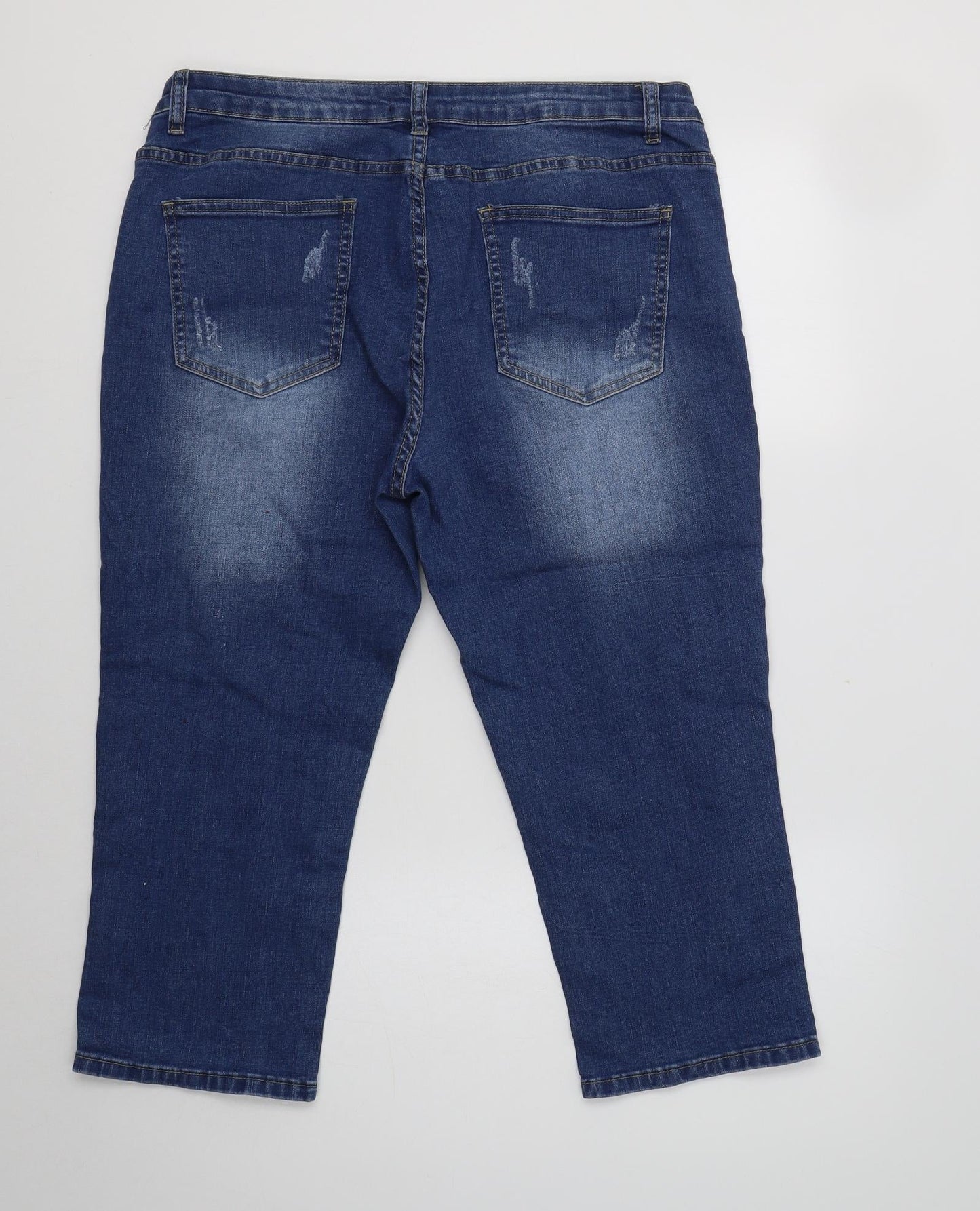 Sheilay Womens Blue  Cotton Cropped Jeans Size 34 L22 in Regular