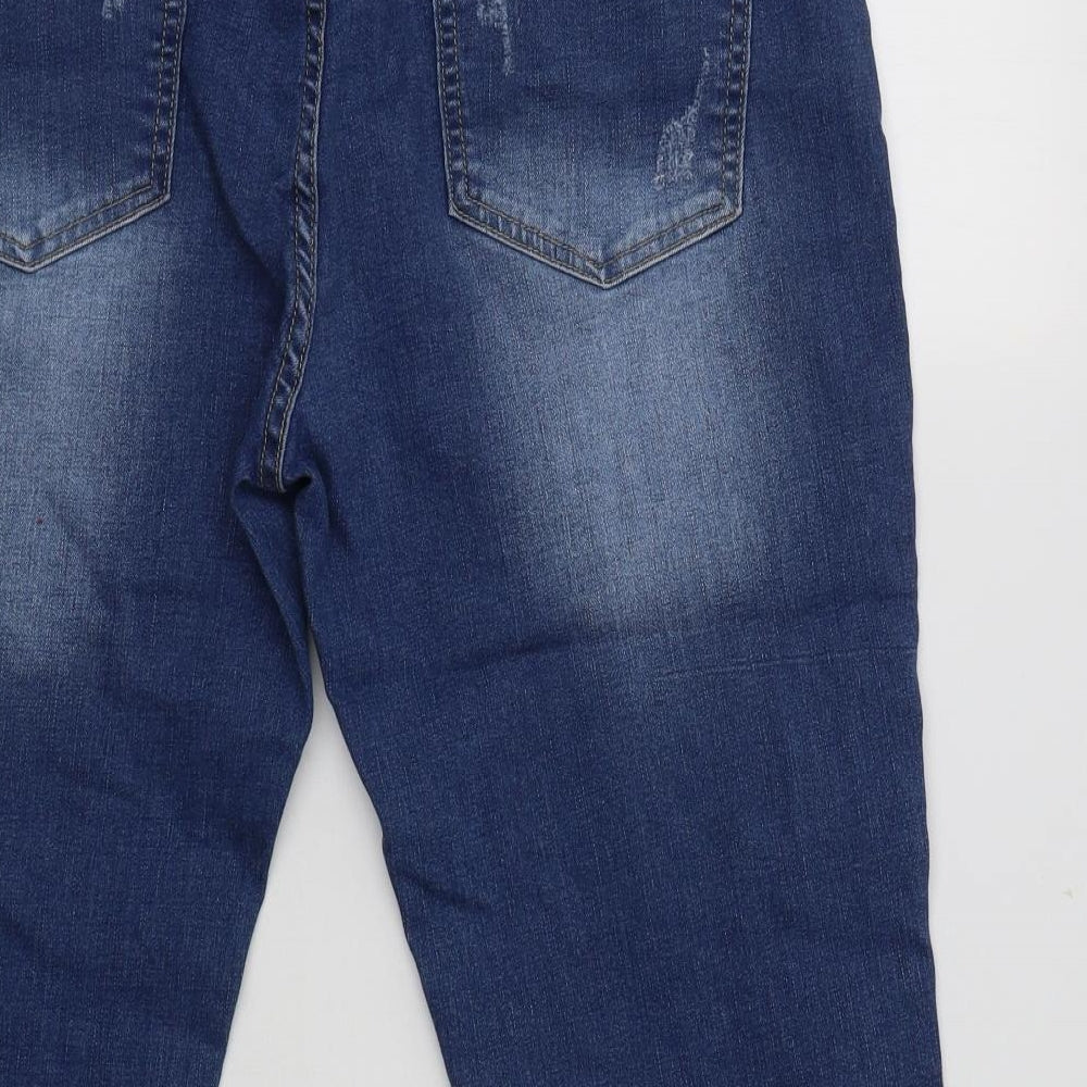 Sheilay Womens Blue  Cotton Cropped Jeans Size 34 L22 in Regular