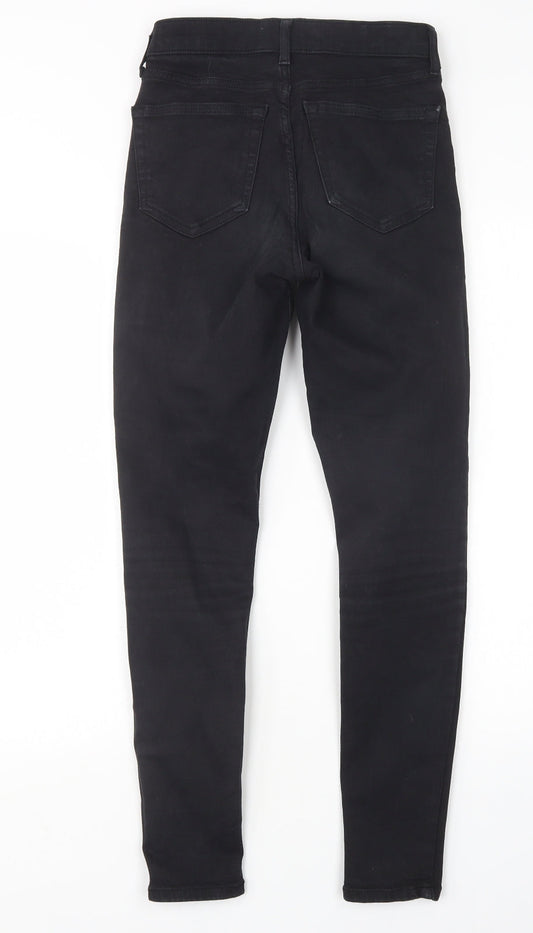 Topshop Womens Black  Cotton Skinny Jeans Size 26 in L29 in Regular