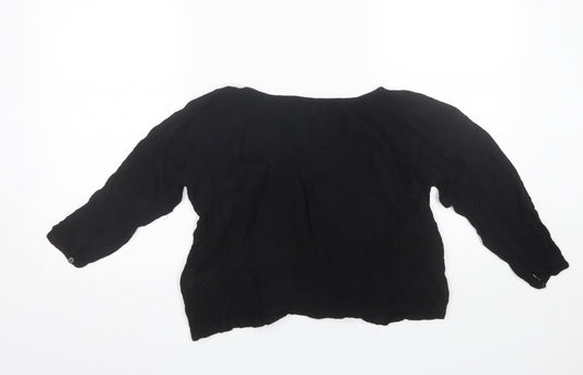 Miss E-Vie Girls Black  Viscose Basic Blouse Size 11 Years V-Neck