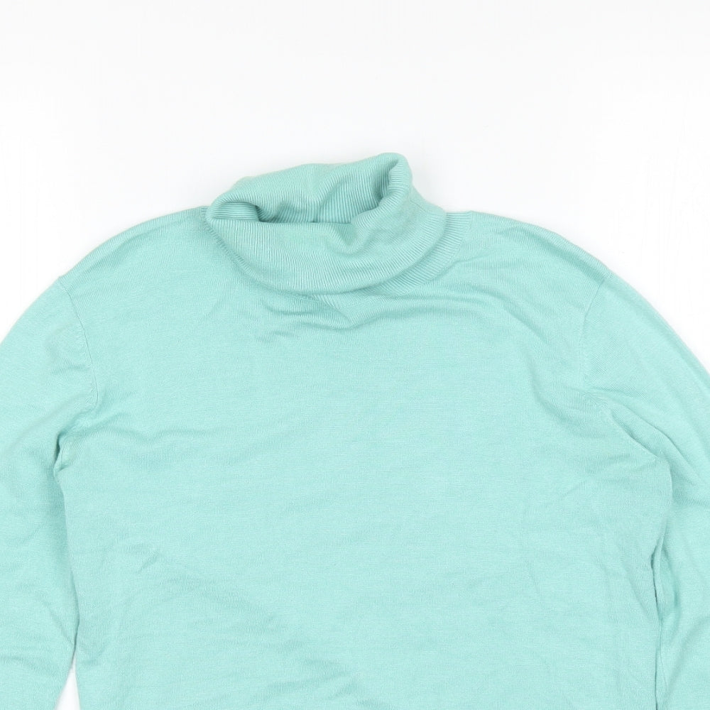 Country Casuals Womens Green Roll Neck  Viscose Pullover Jumper Size S