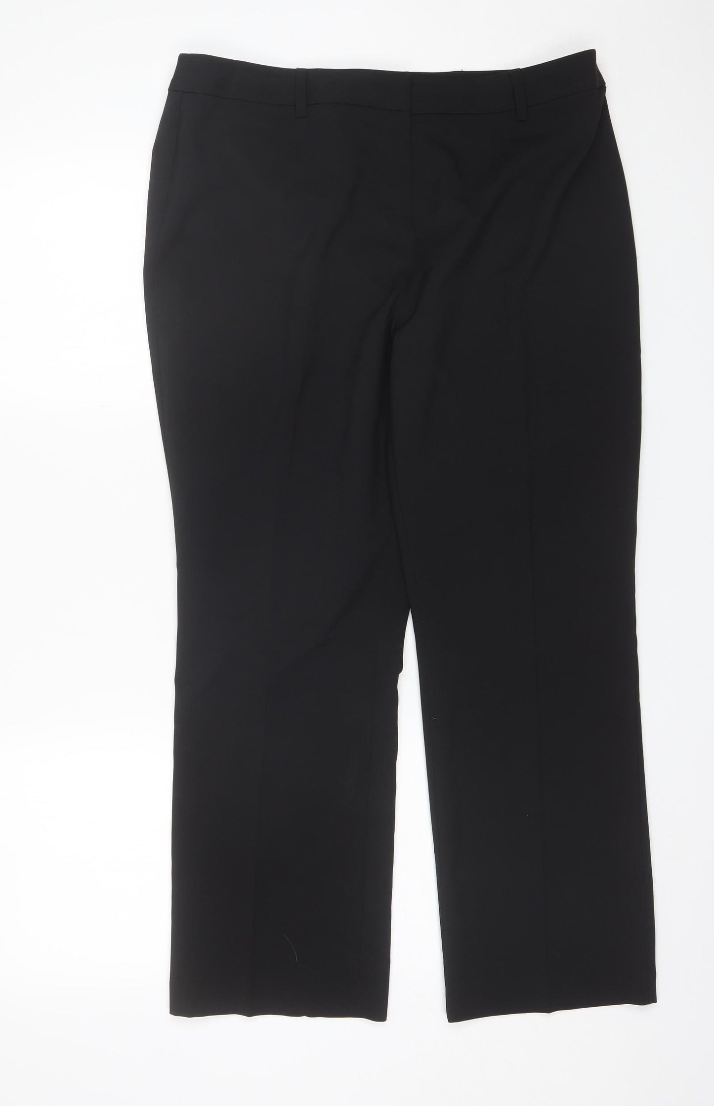 Papaya Womens Black  Polyester Dress Pants Trousers Size 14 L27 in Regular