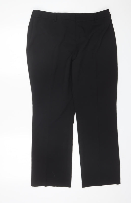 Papaya Womens Black  Polyester Dress Pants Trousers Size 14 L27 in Regular