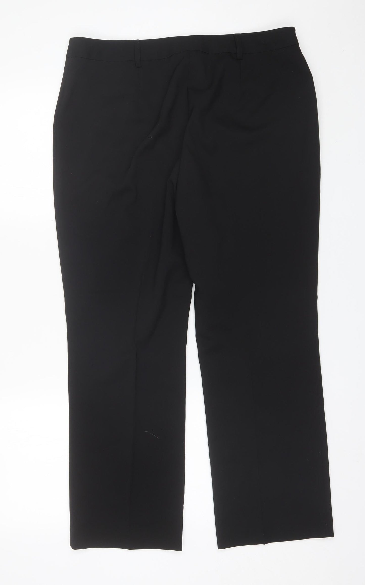 Papaya Womens Black  Polyester Dress Pants Trousers Size 14 L27 in Regular