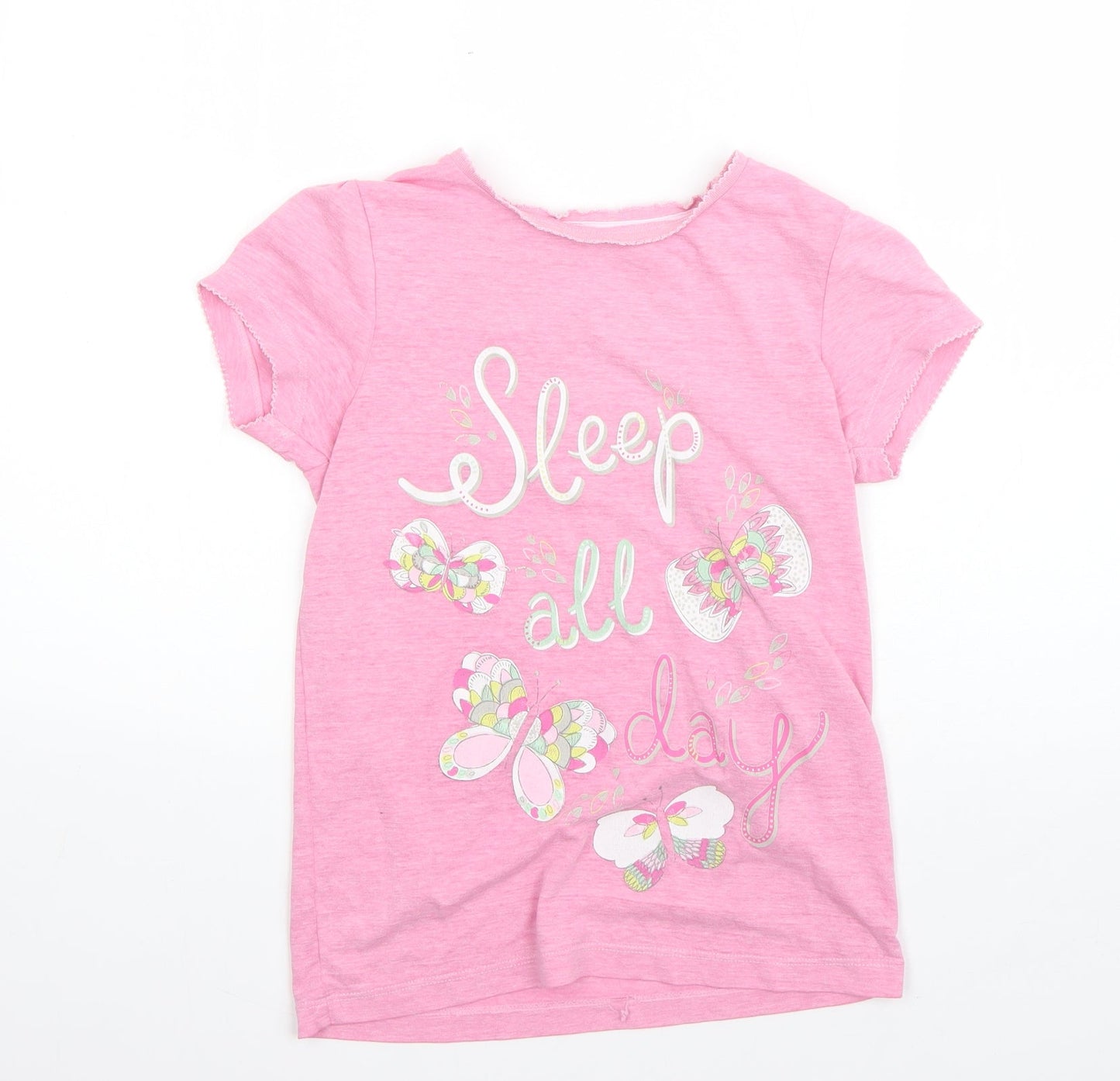 TU Girls Pink  Cotton  Pyjama Top Size 10-11 Years