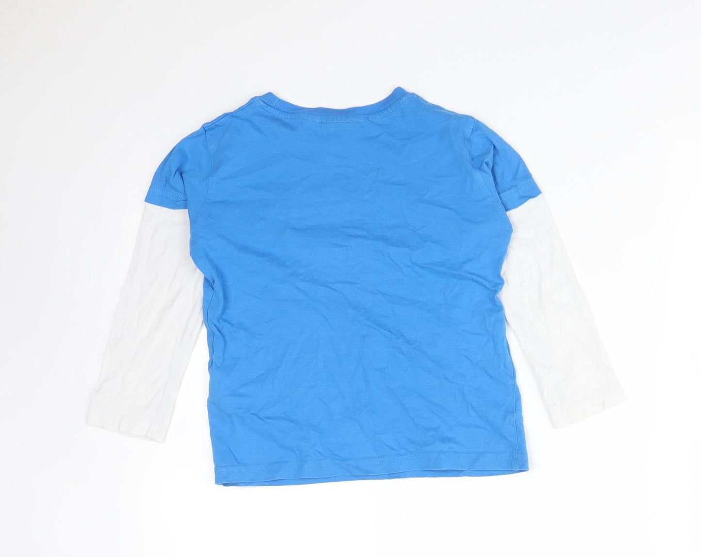 Lee Cooper Boys Blue Colourblock Cotton Basic T-Shirt Size 5-6 Years Round Neck  - SPEED DEMONS
