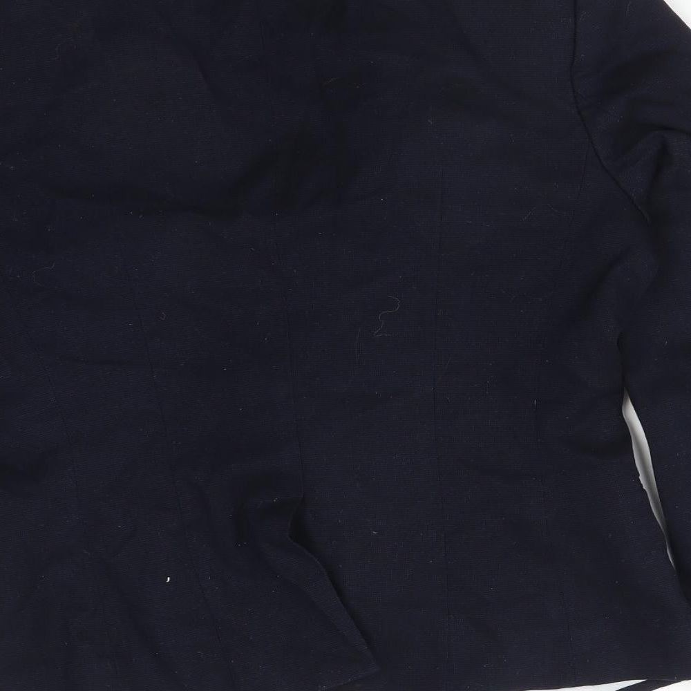 H&M Womens Blue  Polyester Jacket Suit Jacket Size 12