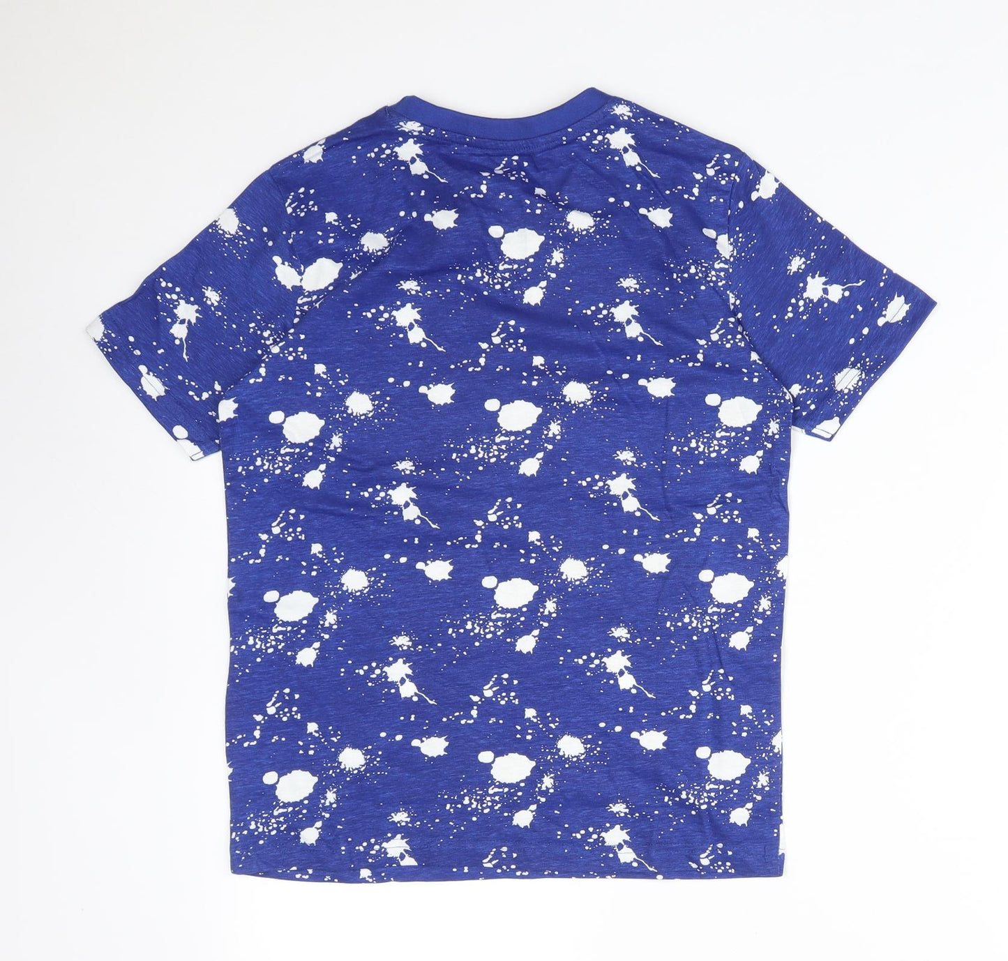 Studio Boys Blue Geometric Cotton Basic T-Shirt Size 10-11 Years Crew Neck