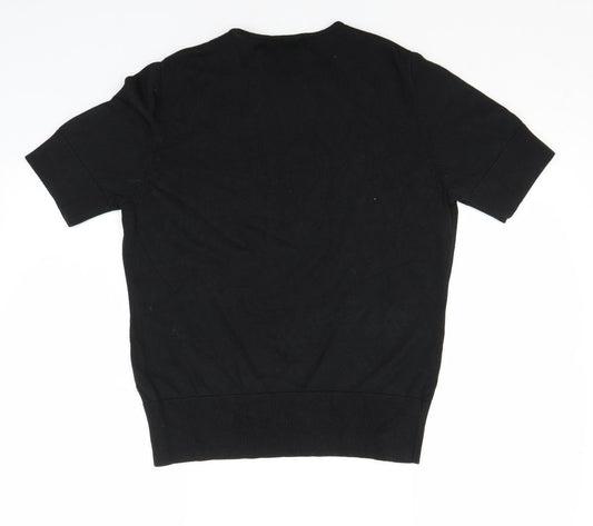 Nightingales Girls Black  Viscose Basic T-Shirt Size 14 Years Round Neck