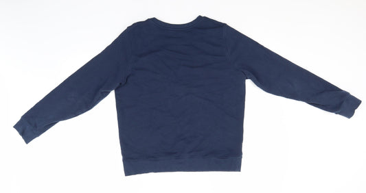 Marks and Spencer Womens Blue Round Neck  Cotton Pullover Jumper Size 12