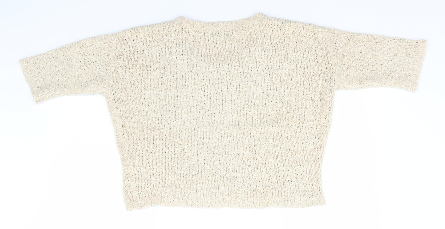 Topshop Womens Green Round Neck  Polyester Pullover Jumper Size 8
