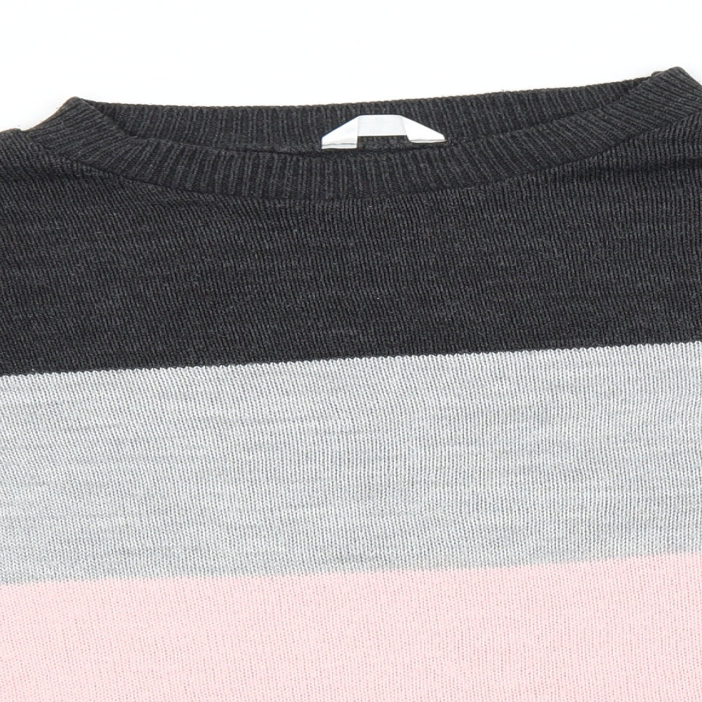 Rokoko Womens Grey Round Neck  Acrylic Pullover Jumper Size S