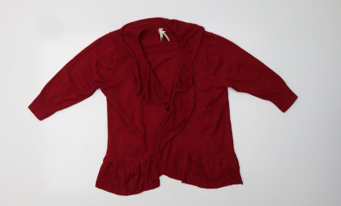 NEXT Womens Red V-Neck  Viscose Cardigan Jumper Size S