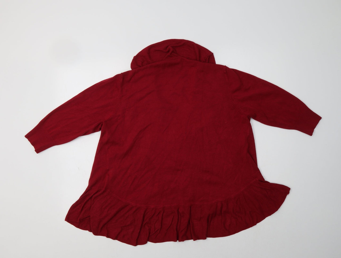 NEXT Womens Red V-Neck  Viscose Cardigan Jumper Size S