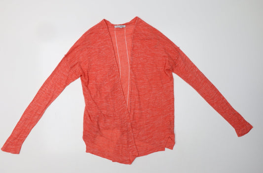 NEXT Womens Orange V-Neck  Acrylic Cardigan Jumper Size 10