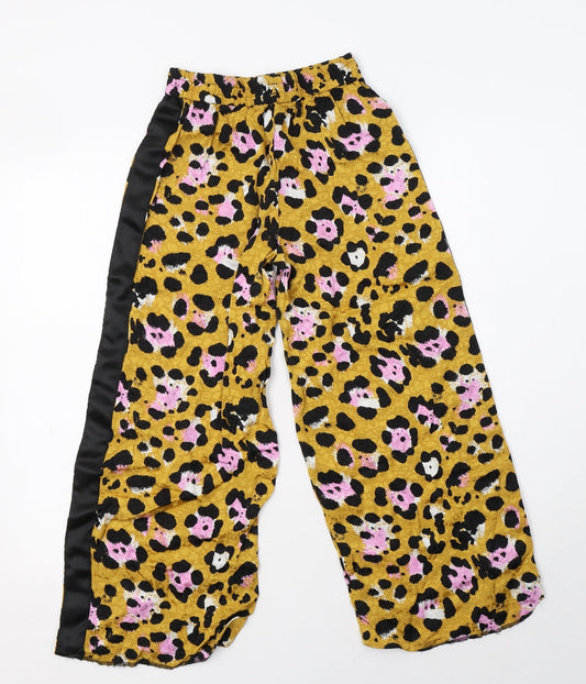 River Island Girls Yellow Animal Print Viscose Harem Trousers Size 9 Months  Regular