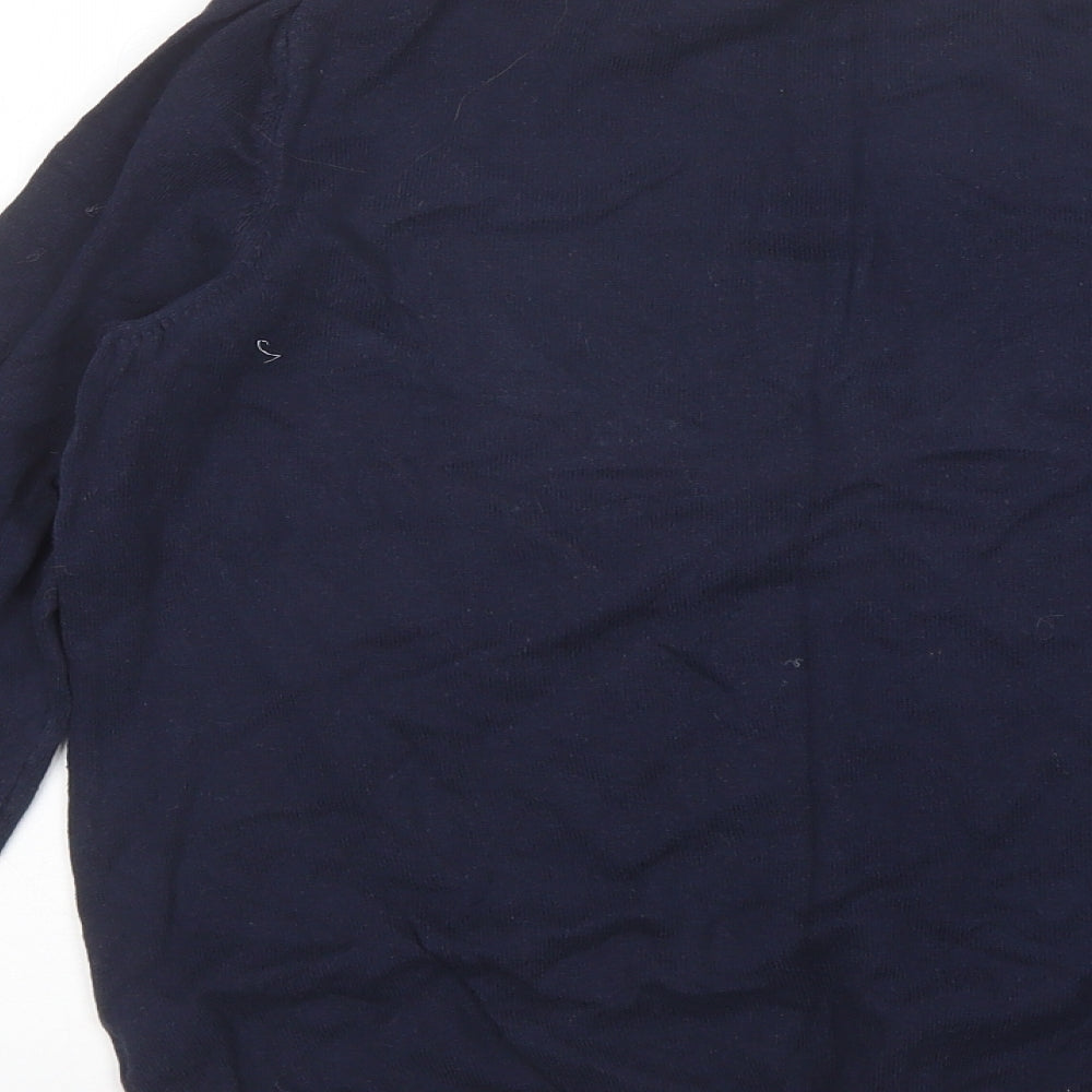 Red Herring Womens Blue Round Neck  Cotton Pullover Jumper Size 12