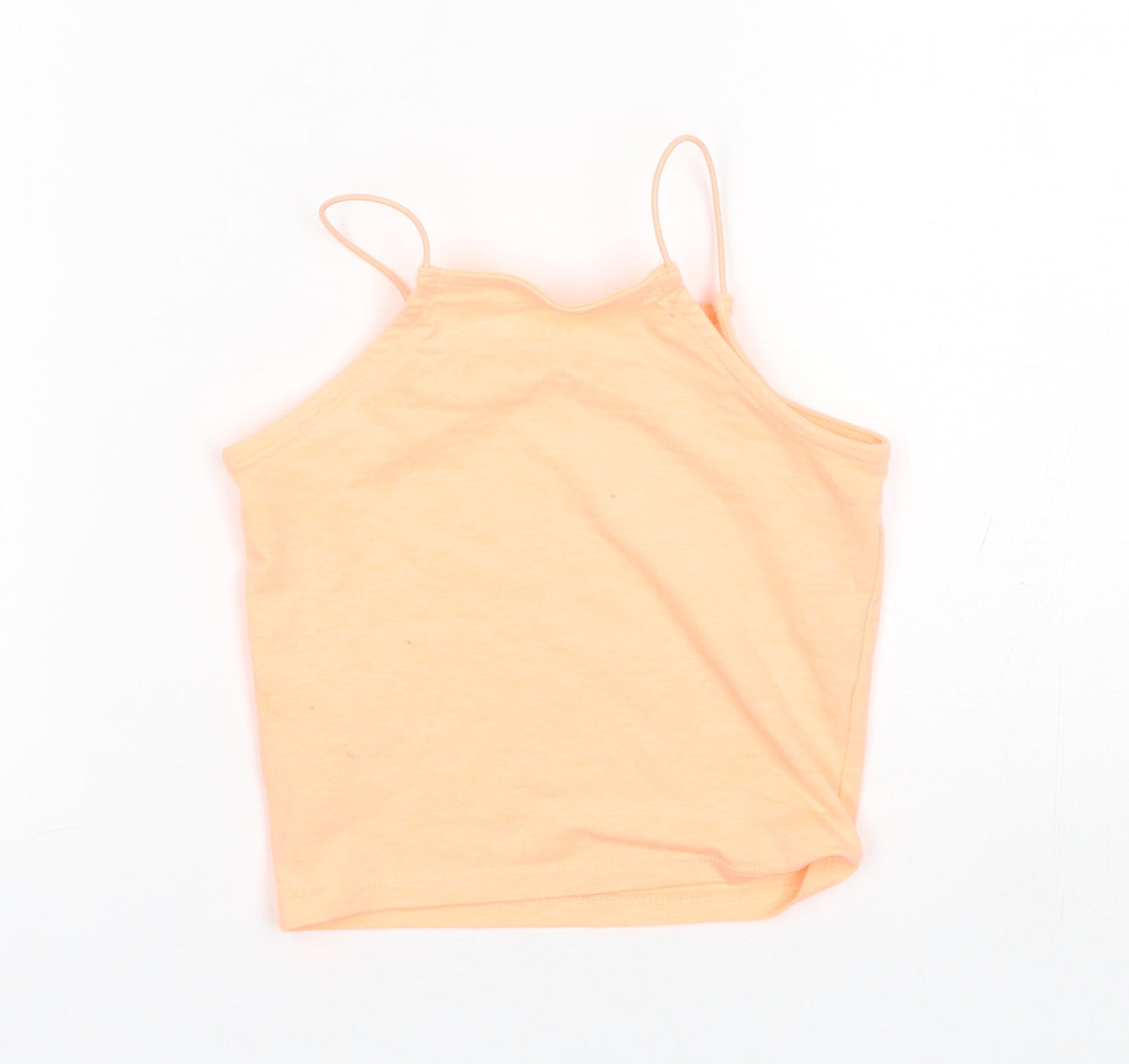 Miss E-Vie Girls Orange  Polyester Basic Tank Size 7-8 Years Square Neck