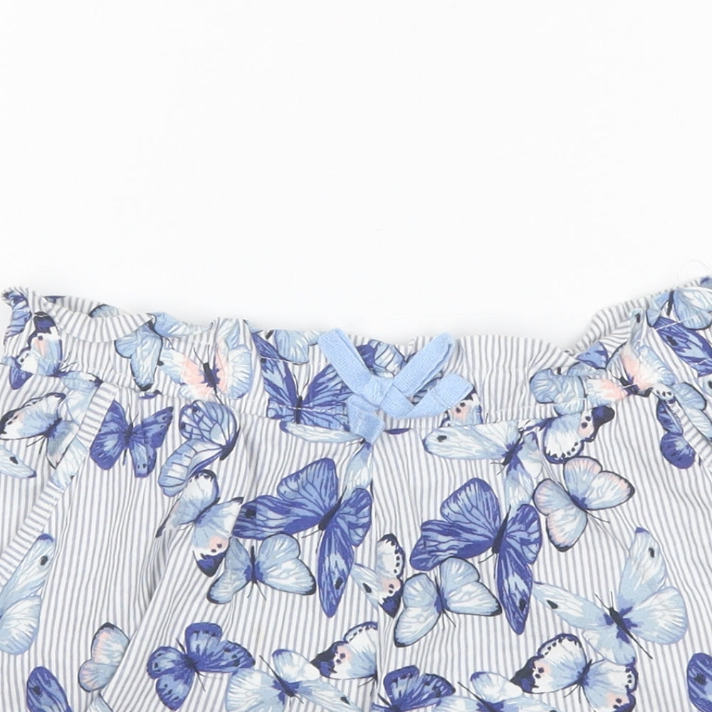 H&M Girls Blue Striped Cotton Culotte Shorts Size 6-7 Years  Regular