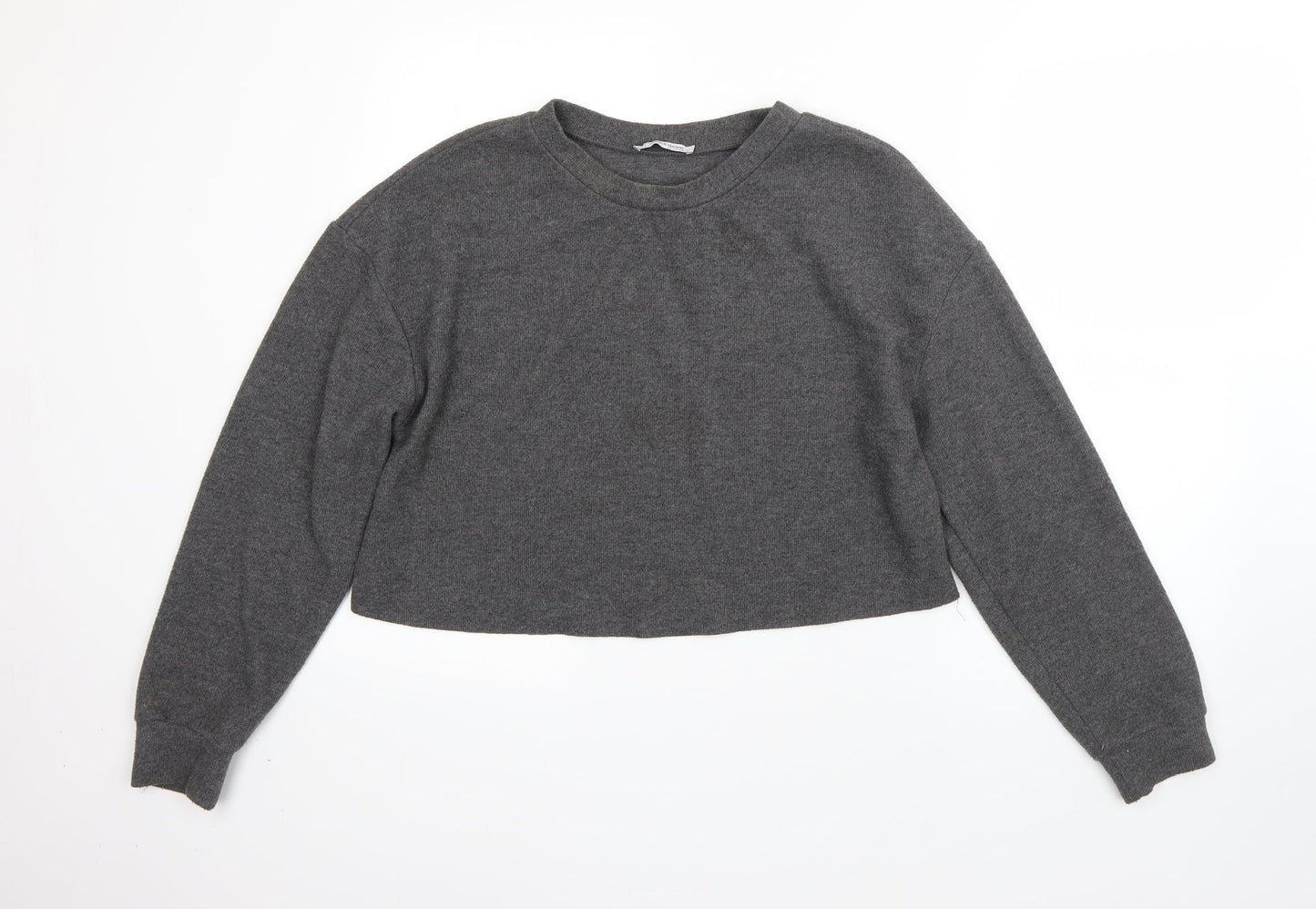 Zara Womens Grey Round Neck  Polyester Shrug Jumper Size S