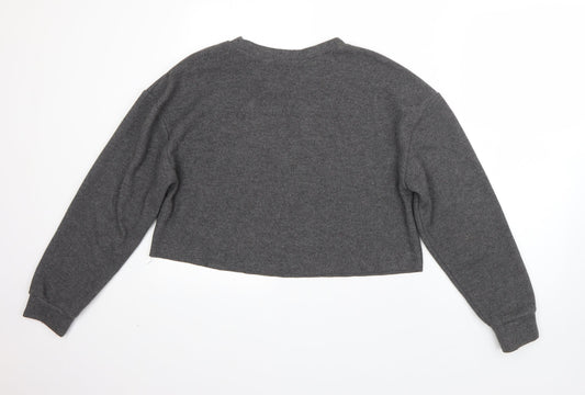 Zara Womens Grey Round Neck  Polyester Shrug Jumper Size S