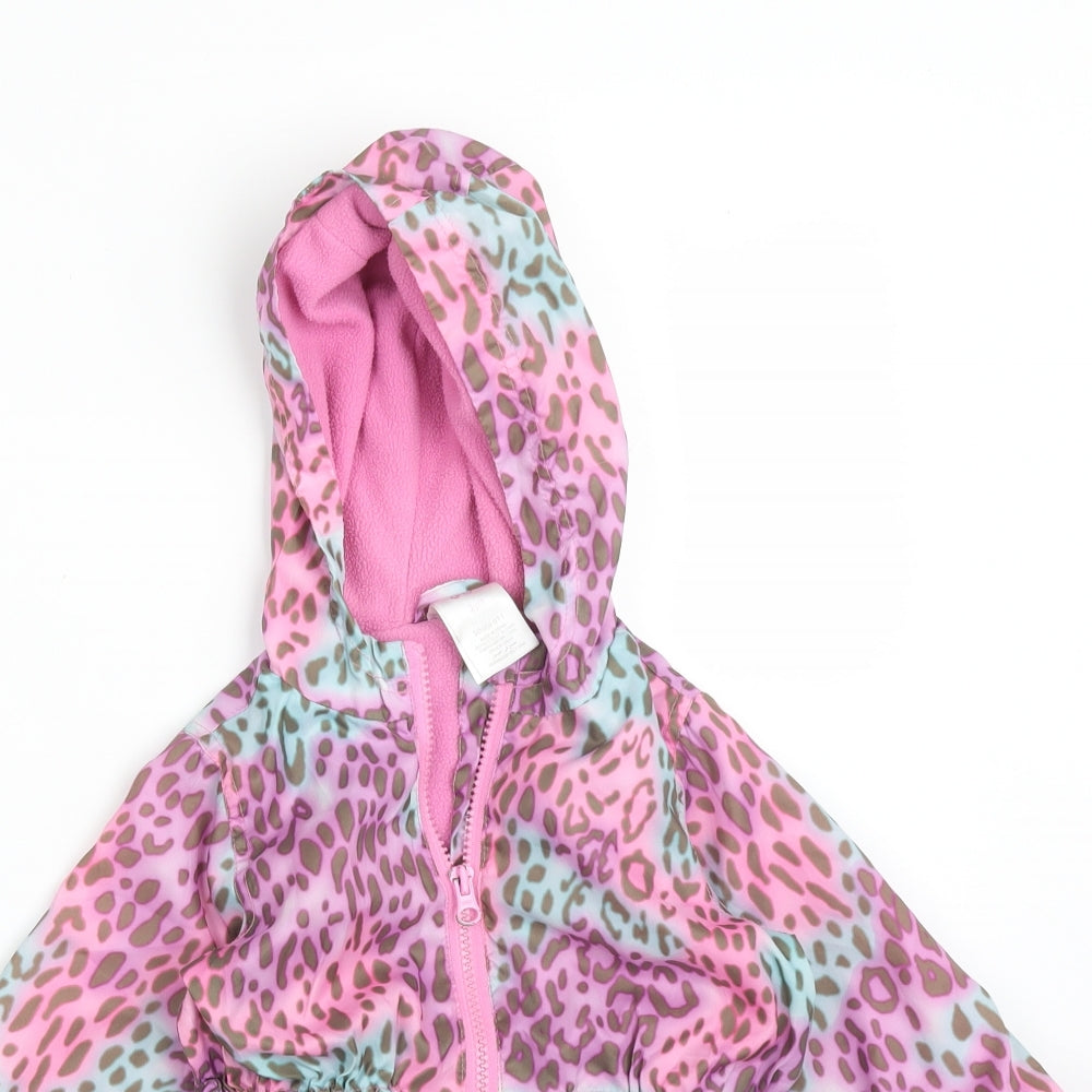 E-VIE ANGEL Girls Multicoloured Animal Print  Overcoat Coat Size 2 Years