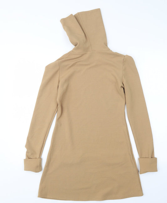 Lozana Womens Beige  Polyester A-Line  Size 8  Roll Neck
