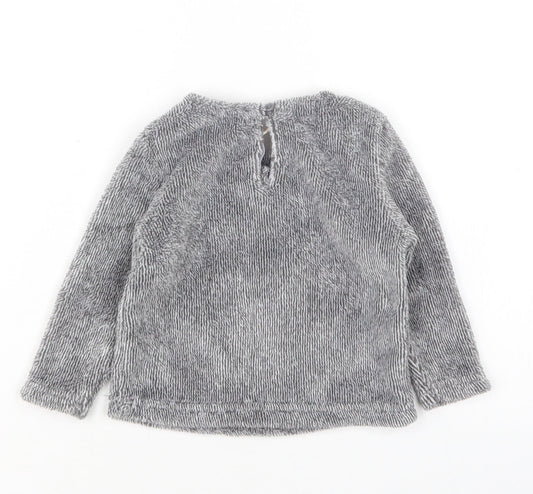 Lilly&Dan Girls Grey  Polyester Pullover Jumper Size 6-9 Months