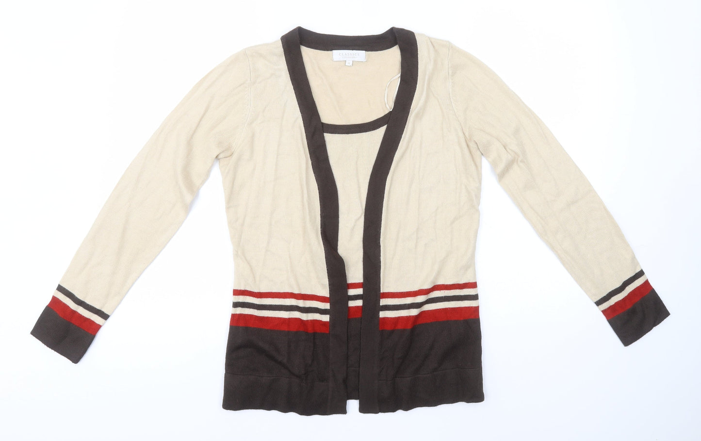 Debenhams Womens Beige Round Neck  Acrylic Pullover Jumper Size 10