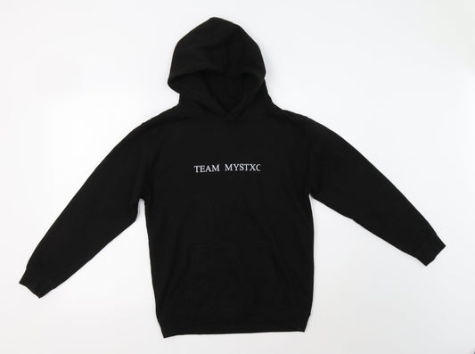 Awdis Girls Black  Cotton Pullover Hoodie Size 12-13 Years
