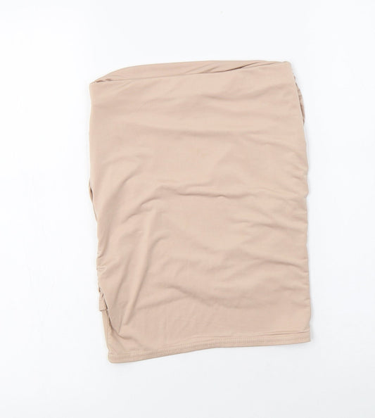 Missguided Womens Beige  Polyester Mini Skirt Size 6