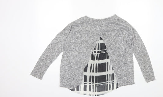 River Island Girls Grey Round Neck  Polyester Pullover Jumper Size 11-12 Years