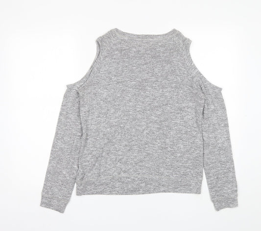 Matalan Womens Grey Round Neck  Viscose Pullover Jumper Size 10