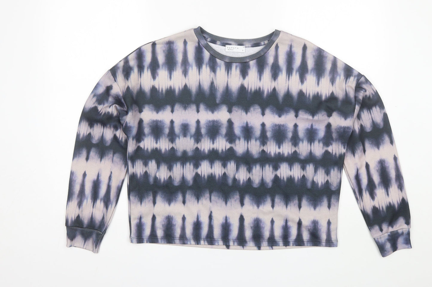 Papaya Womens Blue Round Neck  Polyester Pullover Jumper Size S