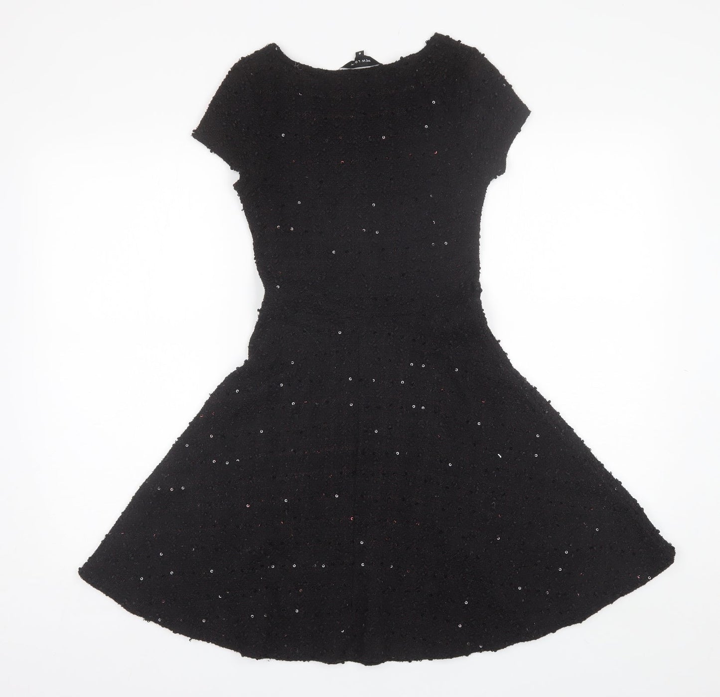 New Look Womens Black  Polyester Shift  Size 8  Round Neck